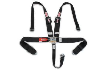 Simpson - Simpson 5 Point Latch & Link System - Pull Up Adjust - 62" Bolt-In - Bolt-In Individual HANS 1-7/8" Shoulder Harness - Black