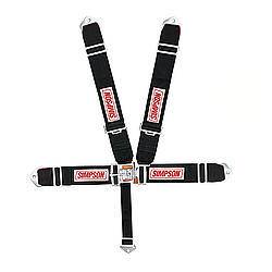 Simpson Performance Products - Simpson 5 Point Latch F/X System - 62" Bolt-In Individual Shoulder Harness - Pull Down Adjust - Black