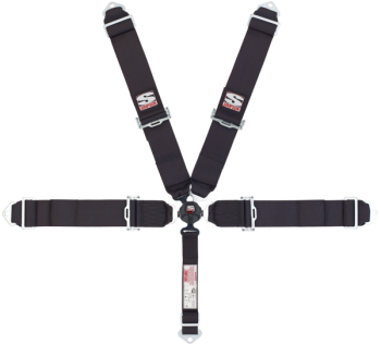 Simpson - Simpson Sport 5 Point Camlock Restraint System - Individual Harness - 55" Bolt-In Seat Belt - Pull Down - Black