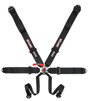 Simpson - Simpson 6 Point Rotary Camlock Restraint - Bolt In Pull Up Lap - 2" Upper Harness - SFI 16.5 - Black