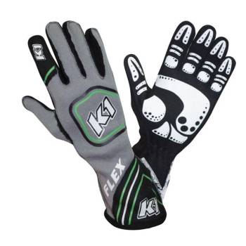 K1 RaceGear - K1 RaceGear Flex Glove - Black/Grey/FLO Green - X-Large