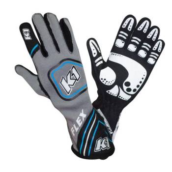 K1 RaceGear - K1 RaceGear Flex Glove - Black/Grey/FLO Blue - Large
