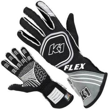 K1 RaceGear - K1 RaceGear Flex Youth Gloves - Black/Grey - X-Small