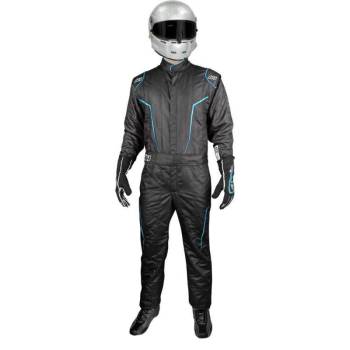 K1 RaceGear - K1 RaceGear GT2 Suit - Black / FLO Blue - Size: 3X-Large / Euro 68