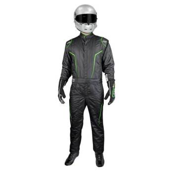 K1 RaceGear - K1 RaceGear GT2 Suit - Black / FLO Green - Size: Large/X-Large / Euro 58