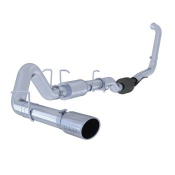 MBRP Performance Exhaust - MBRP Installer Series Turbo-Back Exhaust System -4" Diameter - Stainless Tip - Steel - Aluminized - F250 / F350 - Ford PowerStroke - Ford Full-Size Truck 2003-07
