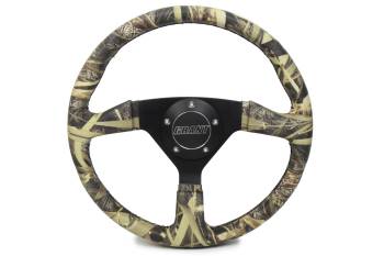 Grant Products - Grant Formula 1 Series Steering Wheel - 13-3/4 Diameter - 3-Spoke - Camouflage Vinyl Grip - Aluminum - Black Anodized