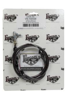 Lokar - Lokar Vintage Series Throttle Cable - 3 Ft. Long - Woven Cotton - Black / Red