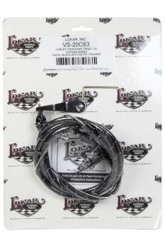Lokar - Lokar Vintage Series Kickdown Cable - 60" Length - Woven Cotton - Aluminum Fittings - Black/White - Ford C6