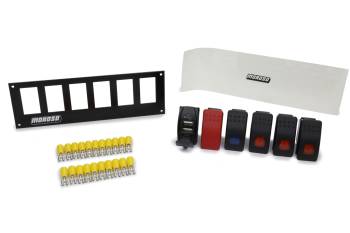 Moroso Performance Products - Moroso Rocker LED Switch Panel w/USB Ports - 7-7/8 x 2-1/2" - Lighted - Aluminum