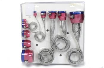 Specialty Products - Specialty Products Hose and Wire Sleeving Kit - Hose End Covers - Aluminum - Red / Blue