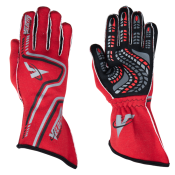 Velocity Race Gear - Velocity Grip Glove - Red/Black/Silver - X-Large