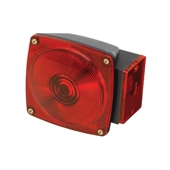 Wesbar - Wesbar 80 Series 6 Function Trailer Light - 4-1/2" x 4-3/4" - Red Lens / Black Base - Trailers over 80"