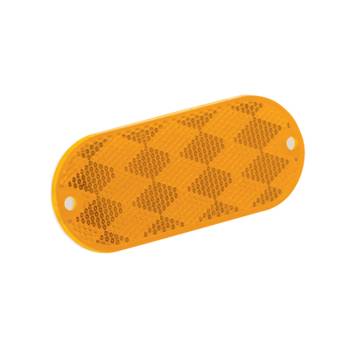 Bargman - Bargman Reflector Oblong Amber with Mounting Holes and Adhesive Back