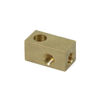 Earl's Performance Plumbing - Earl's Brass Tee Adapter - 3/8-24 I.F. On All Three Ports, 7/16" Mounting Hole