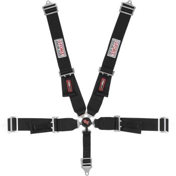 G-Force Racing Gear - G-Force Pro Series Camlock 5 Point Restraint System - Individual Shoulder Harness, Pull-Up Lap Belt - Black