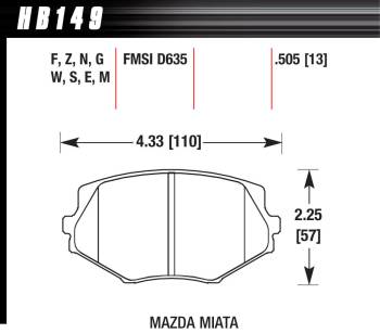 Hawk Performance - Hawk Brake Pads Front Mazda Miata MX-5 DTC-60