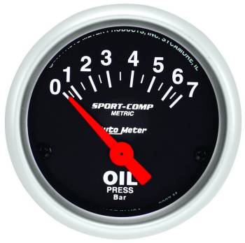 Auto Meter - Auto Meter Sport-Comp Electric Metric Oil Pressure Gauge - 2-1/16"