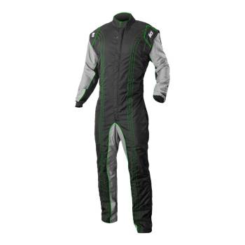 K1 RaceGear - K1 RaceGear GK2 Karting Suit - Black/Green - Medium (52)