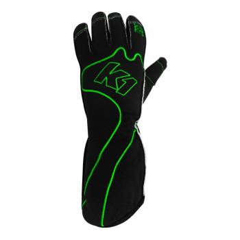 K1 RaceGear - K1 RaceGear RS1 Karting Gloves - Black/Green - Medium