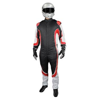 K1 RaceGear - K1 RaceGear Champ Suit -SFI/FIA - Black/Red - Large/X-Large (58)