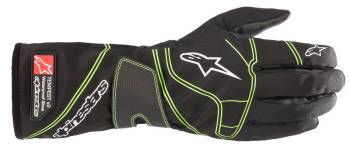 Alpinestars - Alpinestars Tempest v2 WP Karting Glove - Black/Fluorescent Green - Large