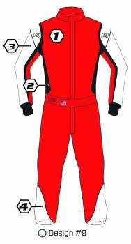 K1 RaceGear - K1 RaceGear Custom SFI 5 Nomex® Auto Racing Suit - Design #9