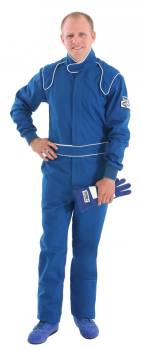 Crow Safety Gear - Crow Single Layer Proban® 1-Piece Driving Suit - SFI-3.2A/1 - Blue  - Small