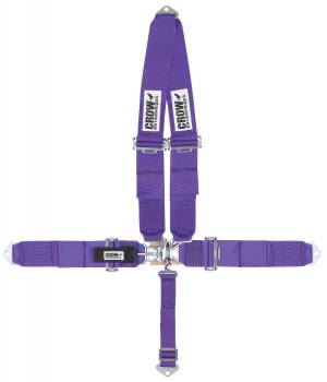 Crow Safety Gear - Crow 5-Way Standard 3" Latch & Link w/ V-Type Shoulder Harness - Drag Racing Door Car - SFI 16.1 - Purple