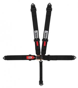 Crow Safety Gear - Crow 5-Way Standard 3" Latch & Link Harness - Stock Car/Off-Road - Black Hardware - SFI 16.1 - Black