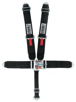 Crow Safety Gear - Crow 5-Way Duck Bill 3" Latch & Link Harness - Big Block/IMCA Modified - 40'' Lap Belt - SFI 16.1 - Black
