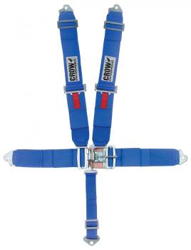 Crow Safety Gear - Crow 5-Way Duck Bill 3" Latch & Link Harness - 55'' Seat Belts - Stock Car/Off-Road - SFI 16.1 - Red