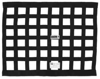 Crow Safety Gear - Crow Window Net - 1'' Webbing - 18" x 24" - Solid Mount Top & Bottom SFI 27.1 - Black