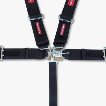 Pyrotect - Pyrotect 5-Point Latch & Link Harness - SFI 16.1 - 3" Width Lap - 2" to 3" HNR Ready Shoulder Harness - Pull Down Adjust - Black