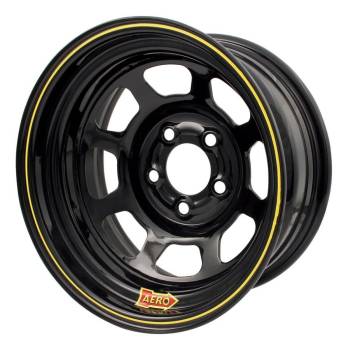 Aero Race Wheel - Aero 50 Series Rolled Wheel - Black - 15" x 7" - 5 x 4.5" Bolt Circle - 3.5" Back Spacing - 21 lbs.