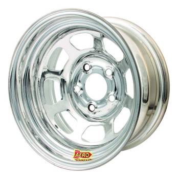 Aero Race Wheel - Aero 50 Series Rolled Wheel - Chrome - 15" x 10" - 5 x 4.75" Bolt Circle - 2" Back Spacing - 25 lbs.