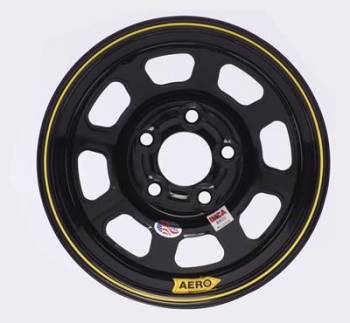 Aero Race Wheel - Aero 52 Series IMCA Rolled Wheel - Black - 15" x 8" - 5 x 4.5" - 2" BS - 19 lbs.