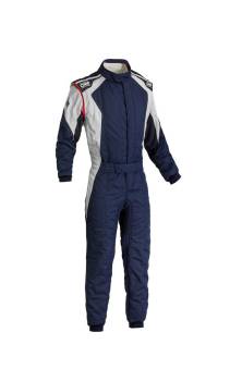 OMP Racing - OMP First Evo Suit - Navy Blue /Silver - Size 56