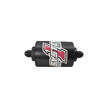 System 1 - System 1 Pro-Street Billet In-Line Fuel Filter - 35 Micron - Stainless Element - 6 AN Male Inlet - 6 AN Male Outlet - Black