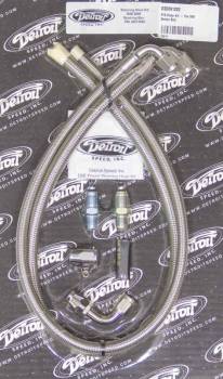 Detroit Speed - Detroit Speed Power Steering Hose Kit - Reusable Ends - Braided Stainless - 600 Series Gear Box