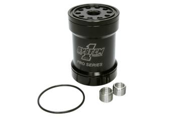 System 1 - System 1 Canister Oil Filter - Screw-On - 5-3/4" Tall - 1-12" Thread - 75 Micron Replaceable Element - Black - Universal