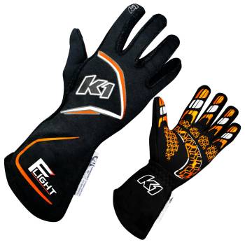K1 RaceGear - K1 RaceGear Flight Glove - Black/FLO Orange - Small