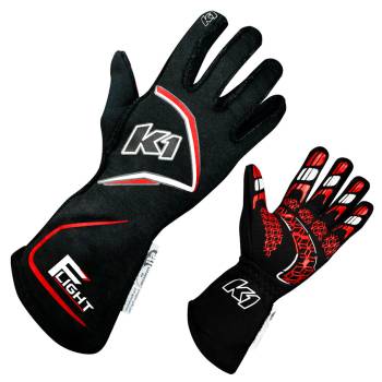 K1 RaceGear - K1 RaceGear Flight Glove - Black/Red - Medium