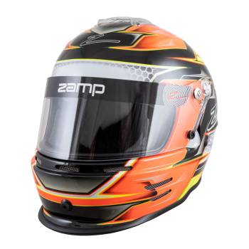 Zamp - Zamp RZ-42Y Youth Graphic Snell Helmet - Orange/Yellow - 52cm