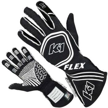 K1 RaceGear - K1 RaceGear Flex Nomex Driver's Gloves - Black/White - 3X-Small