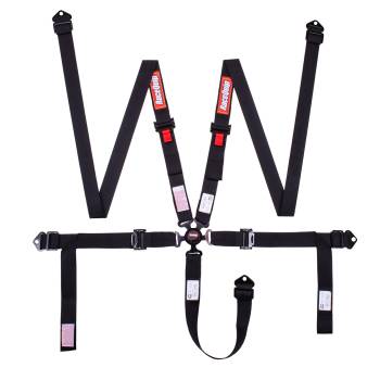 RaceQuip - RaceQuip 5 Point 2" Camlock Harness - Pull Down - Individual Shoulder Harness - Bolt-in/Wrap Around - Black
