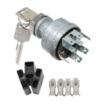 American Autowire - American Autowire 4 Position Ignition Switch - 1/4 Blade Connectors - Square Keys - Aluminum
