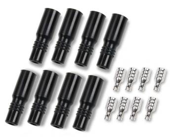 ACCEL - Accel Coil Boot/Terminal Kit - 180 Degree - Black - Straight - GM LS-Series/GM LT-Series - (Set of 8)