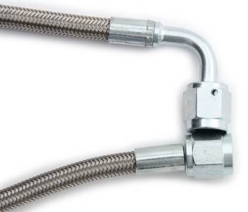 Aeroquip - Aeroquip Brake Hose - 3 AN Hose - 3 AN Straight Female to 3 AN 90 Degree Female - Braided Stainless - PTFE Lined
