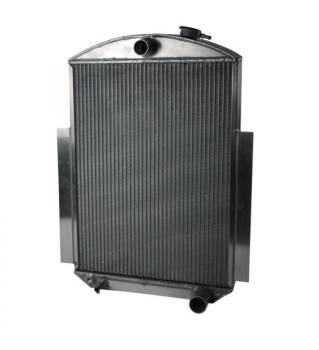 AFCO Racing Products - AFCO Radiator and Fan - Center Side Inlet - Passenger Side Outlet - Aluminum - Satin - Manual